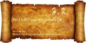 Hollósy Kristóf névjegykártya