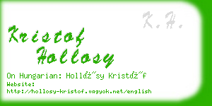 kristof hollosy business card